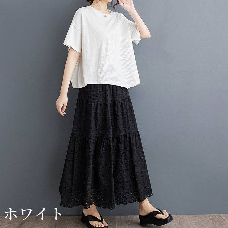 無地 Tシャツ 四分丈 五分丈 半袖 Uネック シンプル カジュアル レディース 春夏 ...