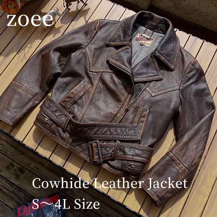2025 秋冬 新作 子牛革 レザー ジャケット コート メンズ カーフレザー ベルト アウター 本革 秋/冬 ブ..