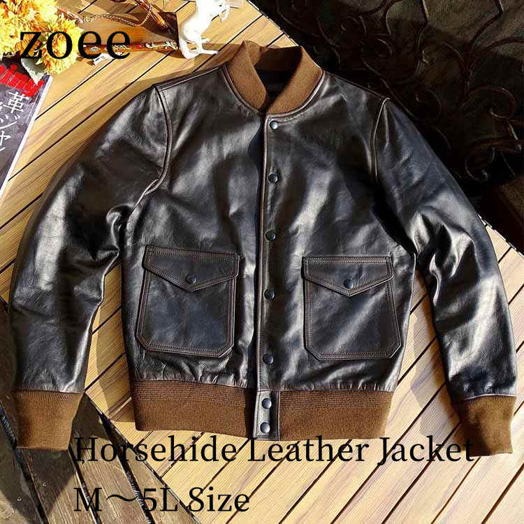 Leather Jacket - 2025 秋冬 新作 仔馬革 レザー ジャケット コート メンズ リブ袖 裾リブ アウター 本革 秋/冬 ブラック M/L/2L/3L/4L/5L l4b12