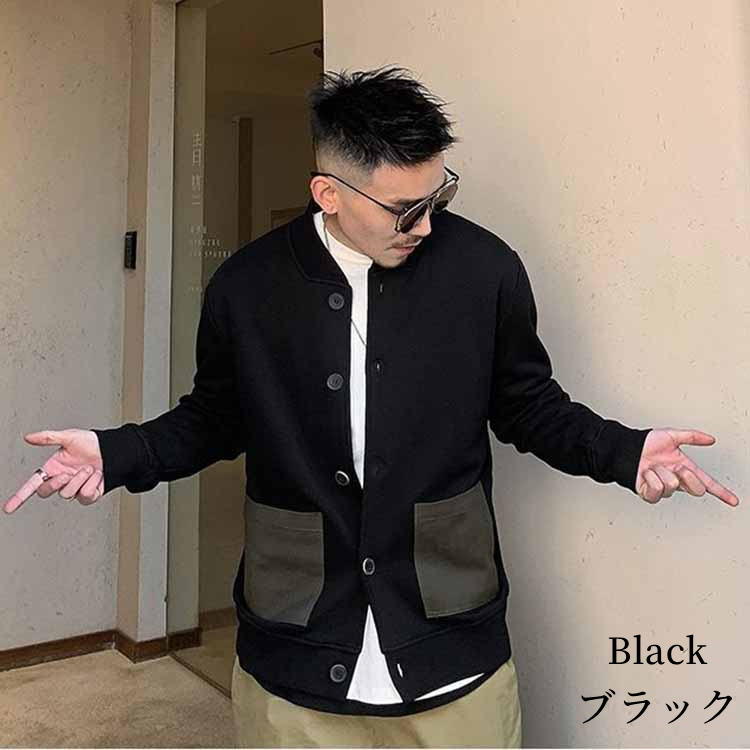 【2025春新作】 ジャケット ライトアウター コート 長袖 ショート メンズ 春 秋 ブラック M/L/2L l4t26
