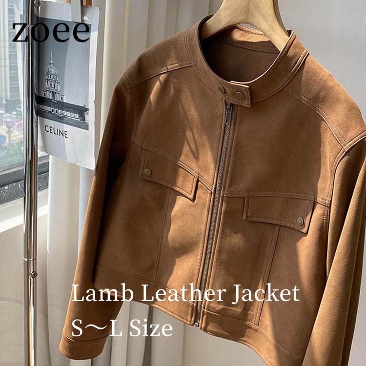 Rakuten - 2025 秋冬 新作 羊革 ジャケット コート レディース ショート 本革 秋/冬 アウター ブラウン S/M/L l1b55