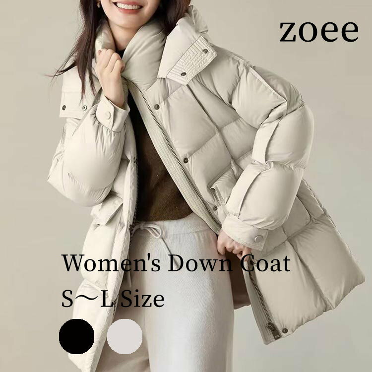 ライトアウトポケット フード付き ロングジャケット　アイボリー【M】 ライトアウトポケット フード付き ロングジャケット アイボリー【M