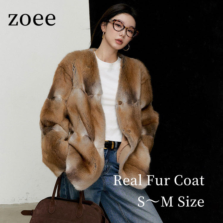 2025 秋冬 新作 ミンク 青根ミンク ジャケット コート アウター レディース 毛皮 ブラウン S/M l1d08