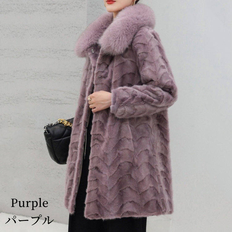 楽天市場】ミンク（カラーパープル）（コート・ジャケット｜レディース