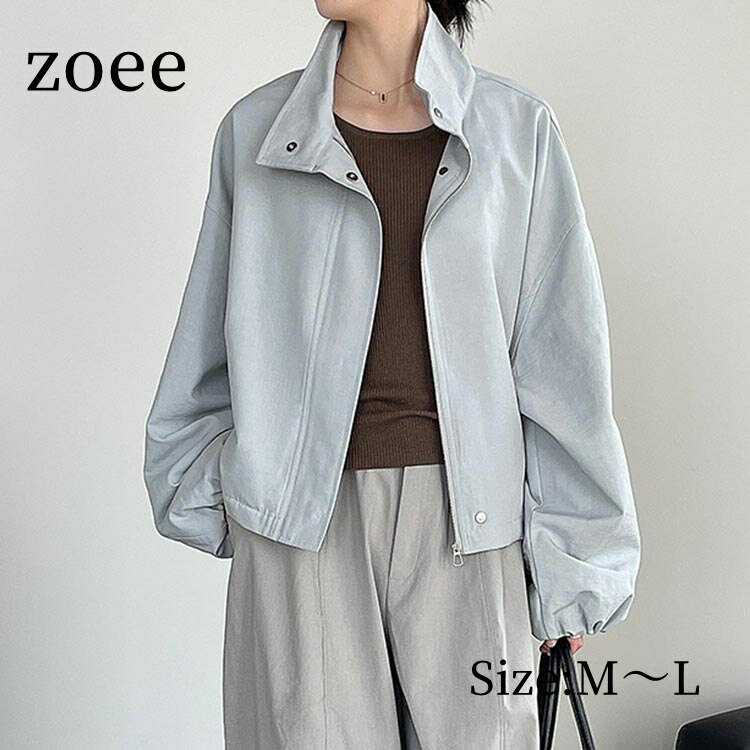 樂天商城 - 【2026春新作】スプリングコート ジャケット スタンドカラー レディース アウター 長袖 春/秋 ライトブルー M/L m1t34
