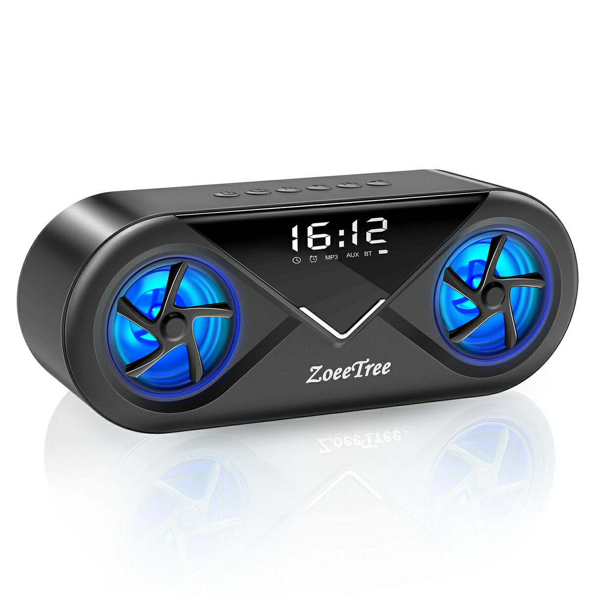 Zoeetree bluetooth スピーカー ワイヤレススピーカー 時計スピーカー LED スマホスピーカー ハンズフリー通話 置き時計 目覚まし時計 高音質 20W高出力 充電式 ステレオ usb TWS機能 24時間連続再生 bluetoothスピーカー tws ブルートゥーススピーカー tws