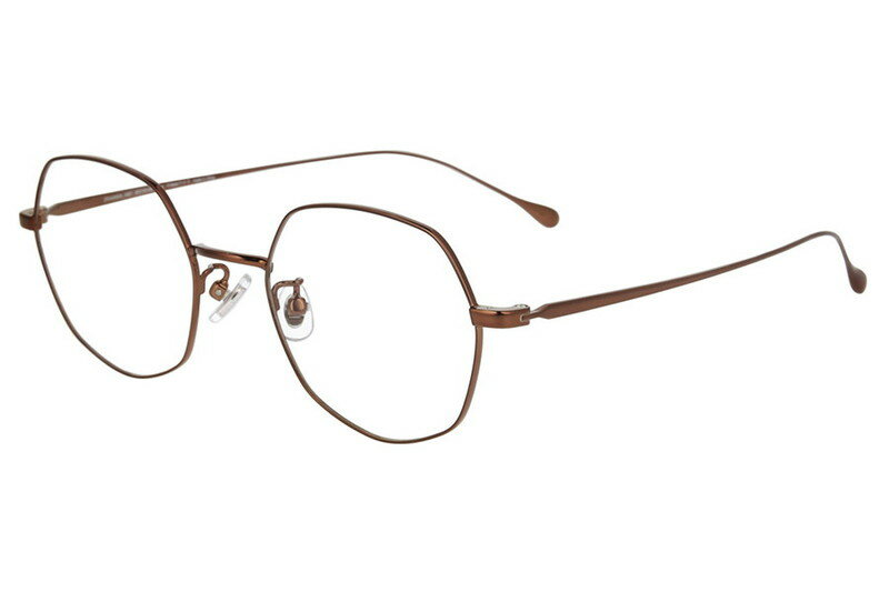 ボストン型 メガネ（ブラウン）｜SUMMER TREND｜度付きメガネ 度入りめがね 眼鏡 検眼調整 伊達メガネ レンズ交換 鼻パッド ズレ落ち防止 メタル 小顔効果 レディース zoff_dtk メガネフレーム【ZF242002-43E1】【50□19-145】