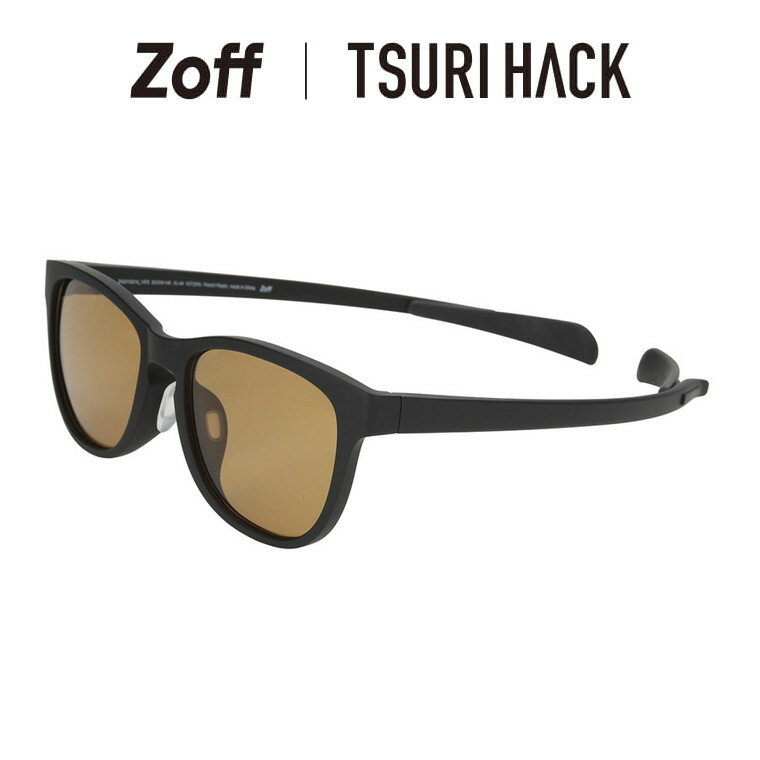 ウェリントン型 フィッシング用偏光サングラス ブラック ｜Zoff｜TSURI HACK【Zoff FISHING SUNGLASSES】｜釣り用 紫外線対策 UVケア メンズ 偏光レンズ搭載 鼻パッド スポーツ 車 運転 ドライ…