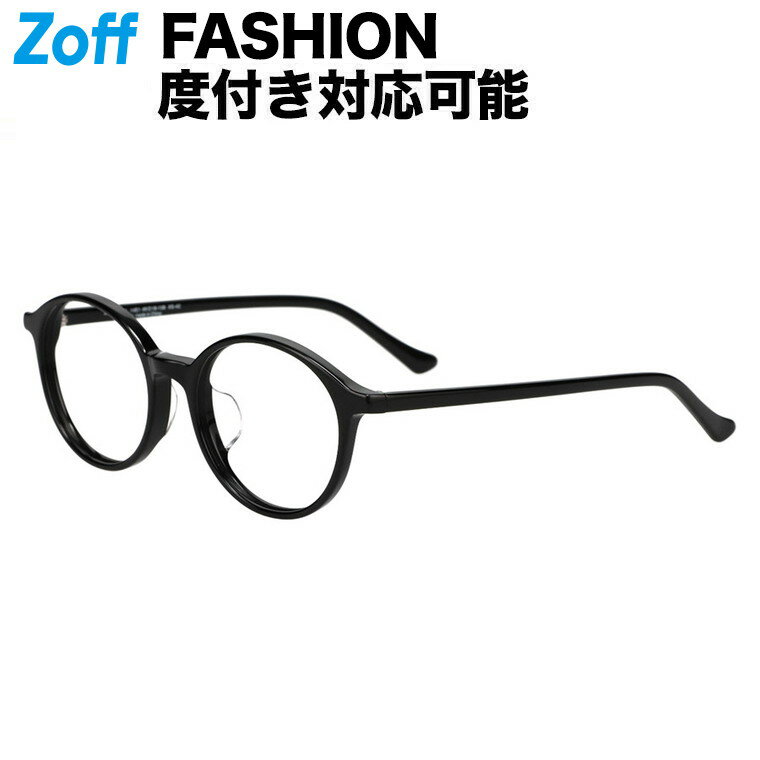 ラウンド型 メガネ（ブラック）｜眼鏡 検眼調整 伊達メガネ レンズ交換 太縁 黒縁 レディース zoff_dtk メガネフレーム【ZH241003-14E1】【49□18-138】のサムネイル