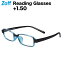 ≪7/1限定!エントリーで最大100%ポイントバック≫+1.50 スクエア型 リーディンググラス(ブルー)|Zoff Reading Glasses|老眼鏡 シニアグラス ゾフ おしゃれ 携帯用 メンズ 男性用 5,500円