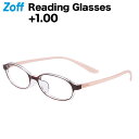 +1.00 オーバル型 リーディンググラス（レッド）｜Zoff Reading Glasses｜老眼鏡 シニアグラス ゾフ おしゃれ 携帯用 レディース 女性用