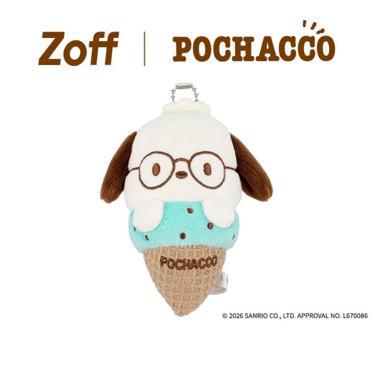 ｜Zoff POCHACCO マスコットクリーナー (ホワイト(アイボリー))ポチャッコ メガネ・サングラス拭き クリーナー キーホルダー チャーム マスコット スマホ拭き ユニセックス ギフト プレゼント【SNRO-PC-MSCT】【Z0262008-4001】 ｜（楽天・Zoff （ゾフ）　楽天市場店）