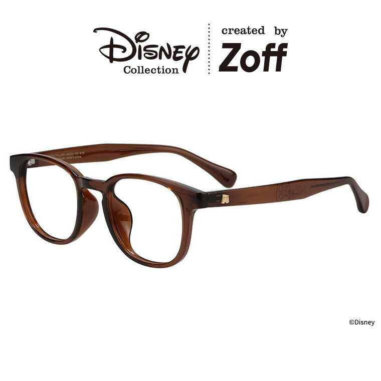 |ウェリントン型 メガネ(ブラウン(クリア) Disney Collection created by Zoff ”Mickey&Minnie”【ミッキーマウス モデル】 ディズニー 可愛い 軽量 眼鏡 検眼調整 伊達メガネ 度付きレンズ交換 度あり 度なし ユニセックス おしゃれ【ZA251017-43A1】【48□21-140】|のサムネイル