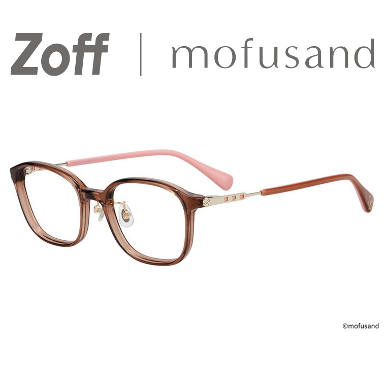 | Zoff mofusand ウェリントン型 メガネ (ブラウン(クリア)) モフサンド 【 PREMIUMモデル うさにゃん 】 眼鏡 伊達めがね 度付きレンズ交換 度あり 度なし 猫 ネコ ねこ 猫グッズ メンズ レディース ユニセックス おしゃれ 読書 ビジネス【ZA251049-43A1】【51□19-145】|のサムネイル