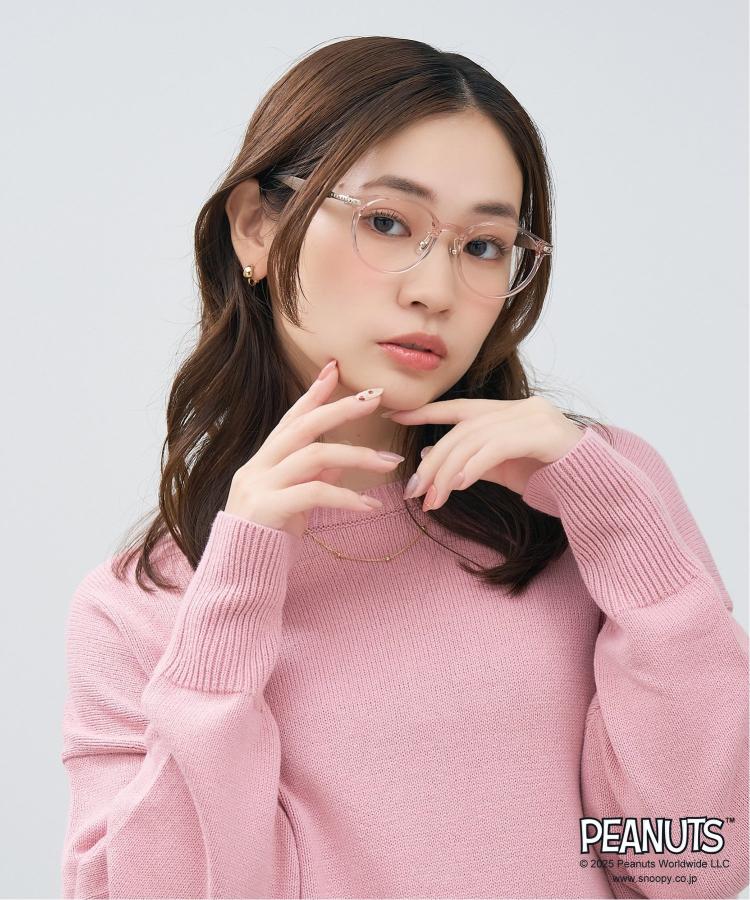 | Zoff PEANUTS ボストン型 メガネ (ピンク(クリア)) スヌーピー オラフ アンディ ピーナッツ SNOOPY ..