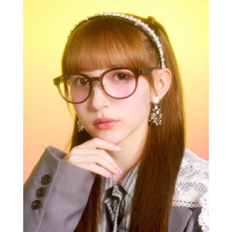 | Zoff FRUITS ZIPPER 【早瀬ノエル（はやせ のえる）モデル】ボストン型 メガネ (ブラウン(クリア)) フルーツジッパー グッズ 眼鏡 伊達めがね 度付きレンズ交換 度あり 度なし メンズ レディース ユニセックス おしゃれ【ZA251053-43A1】【53□22-145】|