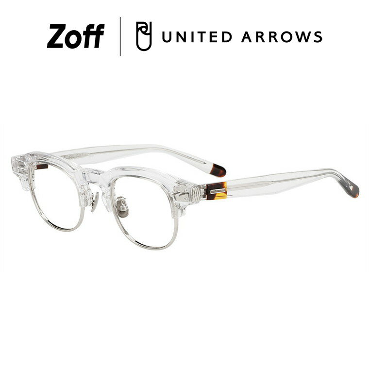 |Zoff UNITED ARROWS ウェリントン型 メガネ (クリア)[Luxe] サーモント 眼鏡 伊達めがね 度付きレンズ..
