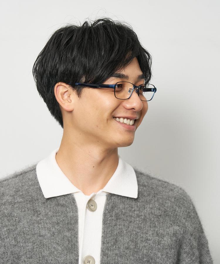 スクエア型 メガネ(ブルー(ネイビー))|鼻パッド ズレ防止 メタル 眼鏡 検眼調整 伊達メガネ 度付きレンズ交換 度あり 度なし 読書 ビジネス スーツ 男女兼用 おしゃれ メンズ 男性用 スタイリッシュ 高級感【ZN242008-72F1】【56□15-147】