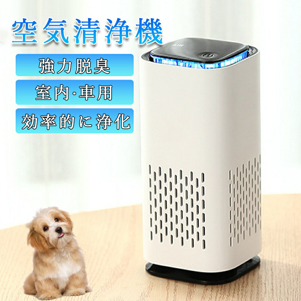 空気清浄機 車用 小型 卓上 花粉対策 コンパクト HEPAフィルター 空気循環 マイナスイオン発生器 ウイルス除去 除菌 省エネ 静音 USB給電 脱臭機 花粉症 PM2.5/ホコリ/集じん/タバコ/ペット/ニオイ/ 消臭 風量設定 活性炭フィルター 空気清浄器 6畳 部屋 トイレ