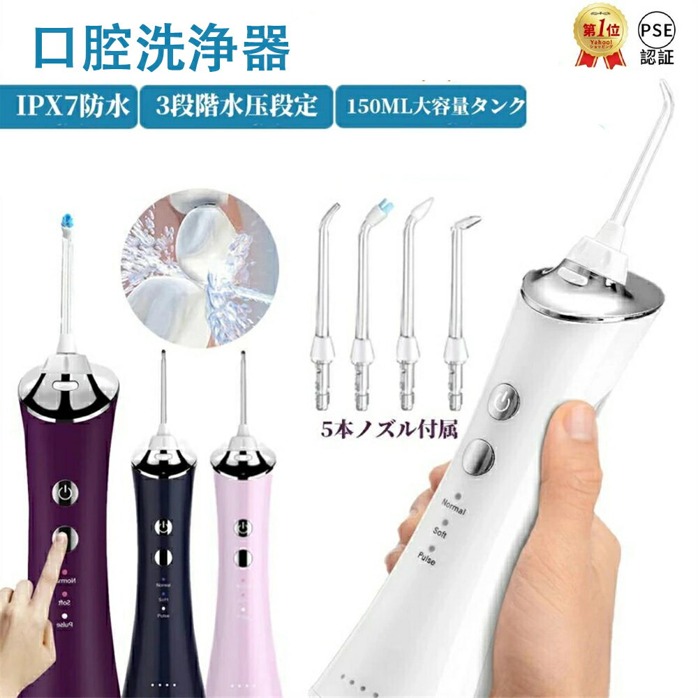 口腔洗浄器 ジェット 口腔洗浄機 口内洗浄器 歯 洗浄 歯間 ジェット 口臭 歯周ポケット USB充電 コードレス 歯垢 携帯 ポータブル IPX7防水 日本語...