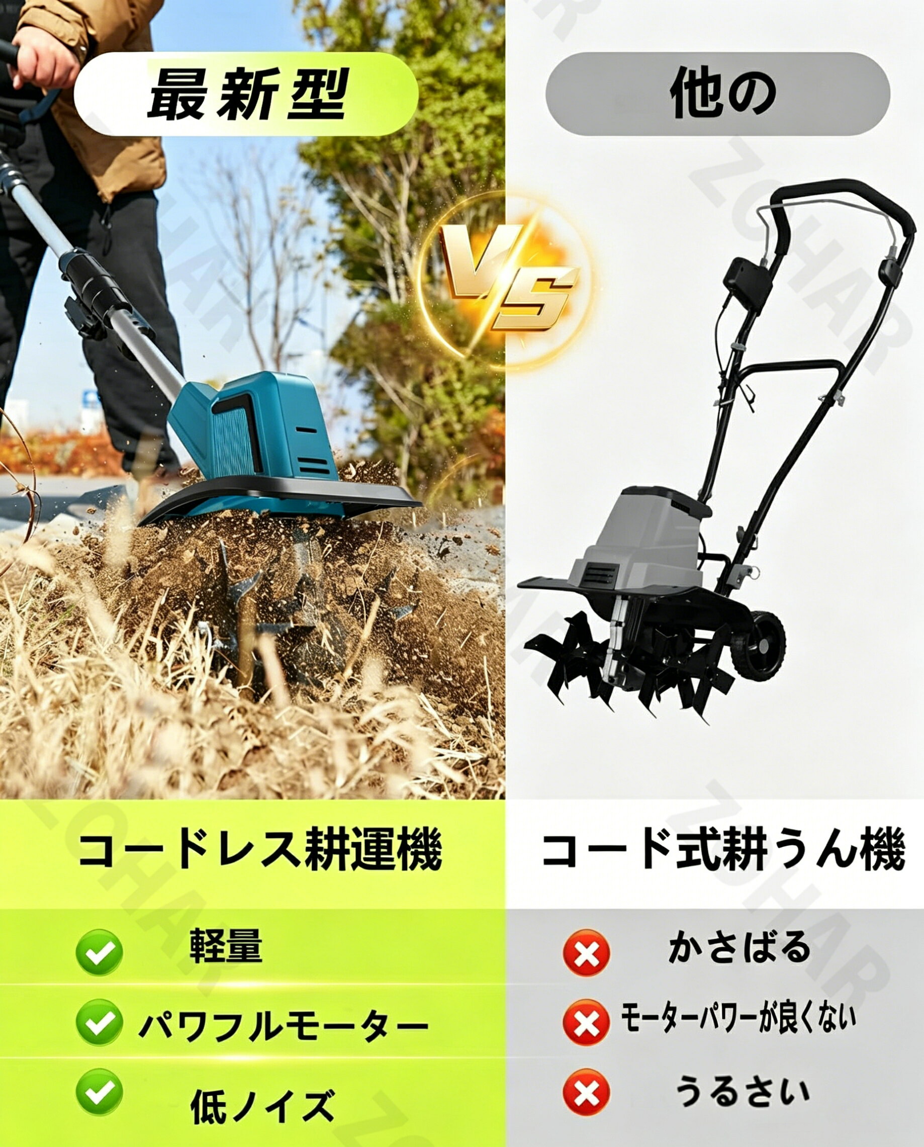 【2年保証大品質保証】電動耕運機 充電式 ミニ耕運機 小型 家庭用 電動耕うん機 充...