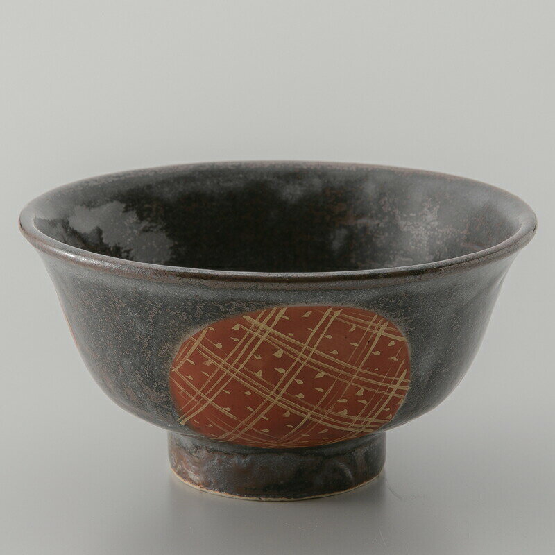 【美濃焼】窯元蔵珍窯　鼡志野赤絵　ご飯茶碗　普通に盛って(八分目くらい)250kカロリー