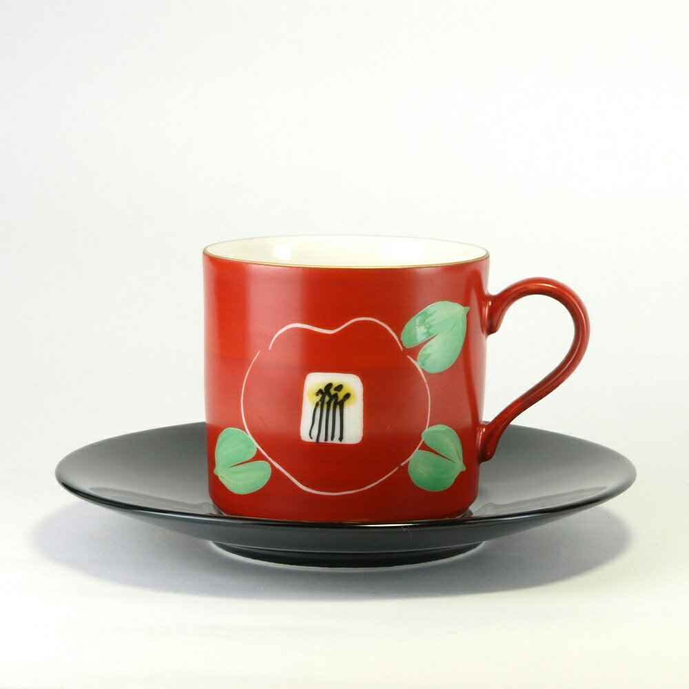 Cup, Saucer - 【美濃焼】窯元蔵珍窯　赤椿コーヒー碗皿