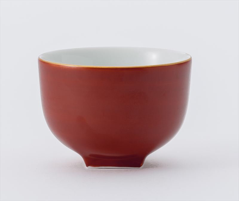 【美濃焼】窯元蔵珍窯　赤巻　煎茶碗