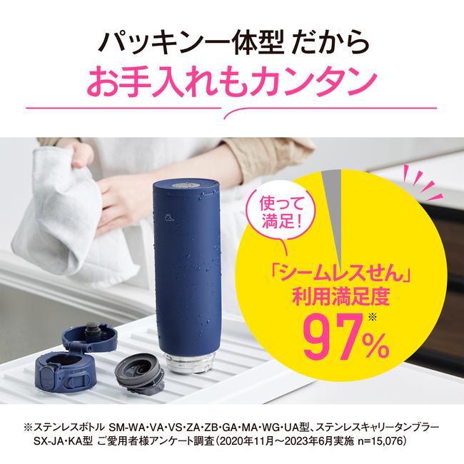 【P10倍★スーパーSALE限定】【公式店】象印 ステンレスマグ 720mL ソフトピンク サンドベージュ ソフトブラック マリンブルー パッキン分解不要！「シームレスせん」 サッと洗える本体内部コーティング 本体丸洗いOK！ キャンプ 登山 アウトドアにも SM-VB72 VM BM AM zojirushi-direct-10000071 象印ダイレクト 楽天市場店 サンプル画像3