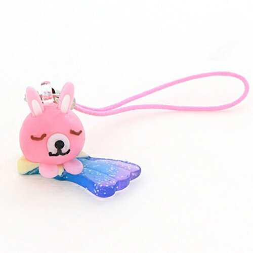 【ダブり移動商品】【送料無料】 流れ星に乗ったおやすみうさぎストラップSUNHOSEKI