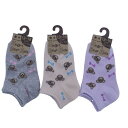 【送料無料】 グレー、ベージュ、パープル(13-18cm)(2歳〜6歳)(クマ総柄)(3足セット)みっとめるへん社(4)