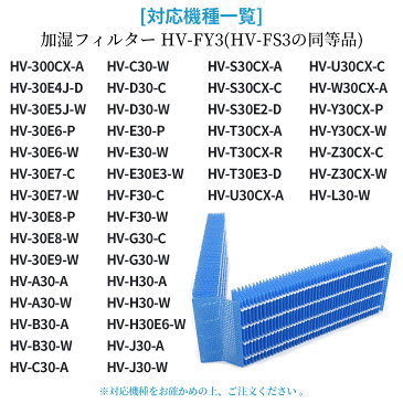 シャープ加湿器用 HV-FY3 加湿フィルター hv-fy3 (HV-FS3の代替品) 気化式加湿機交換用 フィルター 「互換品/2枚入り」