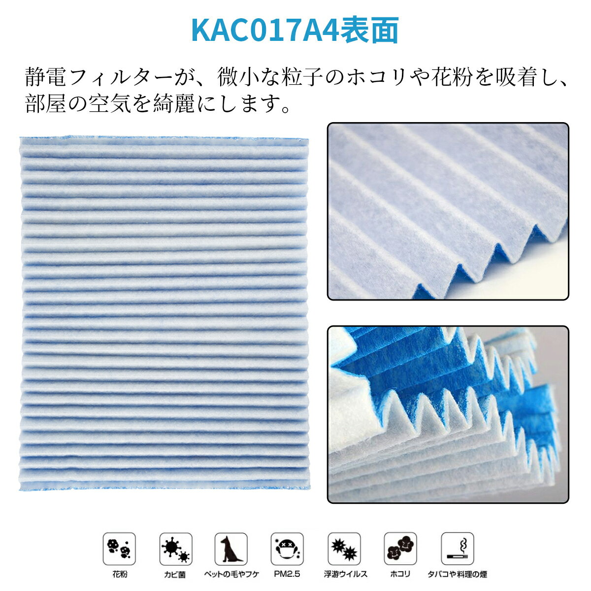 ダイキン KAC017A4 KNME006B4 フィルター 加湿空気清浄機 プリーツフィルター 5枚入り kac017a4 (KAC006A4の後継品) 加湿フィルター knme006b4（KNME006A4の後継品）交換用フィルターセット「互換品/1セット」