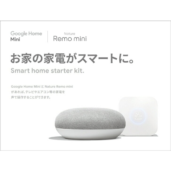 Google＆Nature Japan｜グーグル アンド ネイチャージャパン スマートスピーカー Google Home mini（チョーク） + Nature Remo Miniセット チョーク GA00210-JP+NATURE