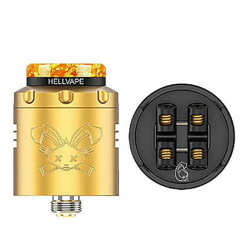 HELLVAPE Dead Rabbit デッドラビット3 6th Anniv EDN RDA 24mm Gold Black 電子タバコ VAPE ベイプ テクニカルモッド リキッド 本体 スターターキット タールニコチン0 水蒸気 アトマイザー