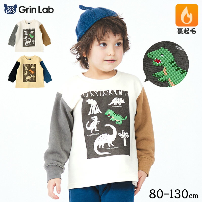 【10%OFF】 キッズ トレーナー 裏起毛 男の子 恐竜 子供服 長袖 トップス ( 80-130cm )【 GrinLab グリンラボ 】▽ ボーイズ ダイナソー 冬服 スウェット ベビー服 80 90 95 100 110 120 130 ▽ ポイント消化のサムネイル
