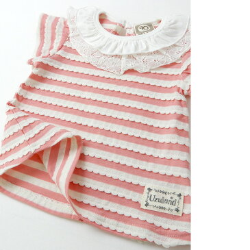 【メール便送料無料】<トップス 半袖>ウズランド ボーダー Tシャツ(80-130cm)▽【Uzuland】子供服 キッズ ベビー 女の子 女児 幼児 赤ちゃん▽