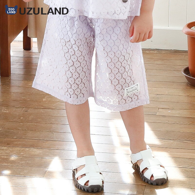 乐天商城 - 【8%OFF】 ガールズ ハーフパンツ 5分丈 レース 天竺 レイヤード風 半ズボン 女の子 【UZULAND ウズランド】 キッズ ベビー 短パン チュール 透け感 ウエストゴム 伸縮 ストレッチ カジュアル ショートパンツ ピンク ラベンダー 可愛い かわいい 80 90 95 100 110 120 130