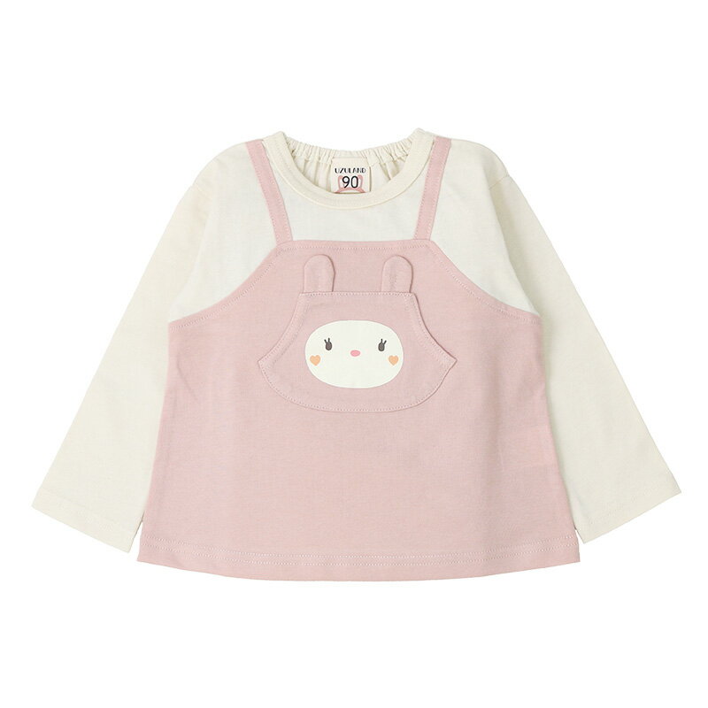 【33%OFF】 キッズ ロンT トップス ウズラビ ウサギ 切替 長袖 Tシャツ ( 80-130cm...