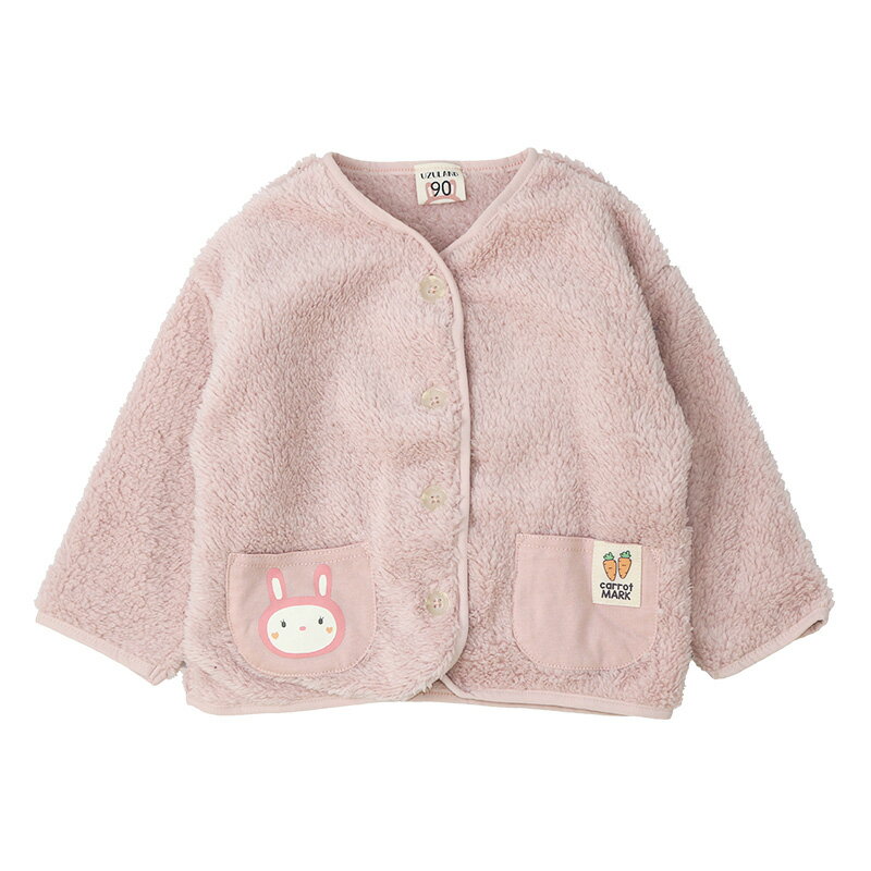 【~45%OFF】 キッズ フリース ジャケット アウター ウサギ ポケット 切替 長袖 ピ...