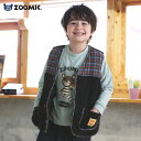 【~26%OFF】 キッズ 中綿ベスト フリース マイクロファイバー チェック 切替 腰ポケット 男の子 女の子 ( 80-130cm )【 ZOOMIC ズーミック 】 中わた 保温 羽織り ジャケット フロントボタン 重ね着 レイヤード ベビー 動物 アニマル 80cm 90cm 95cm 100cm 110cm 120cm 130cm