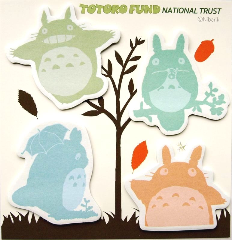 再利用 となりのトトロ 付箋(ふせん) 4種類 10枚 ジブリ美術館のサムネイル