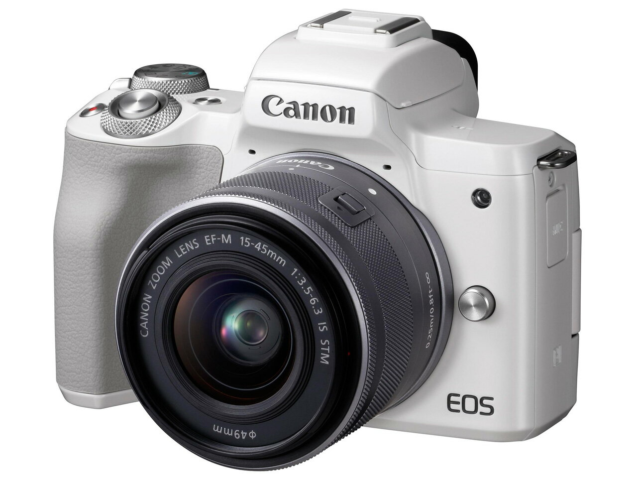 【新品・送料無料】キヤノン Canon EOS Kiss M ダブルズームキット ホワイト EOSKISSMWH-WZK ミラーレス一眼カメラ 2