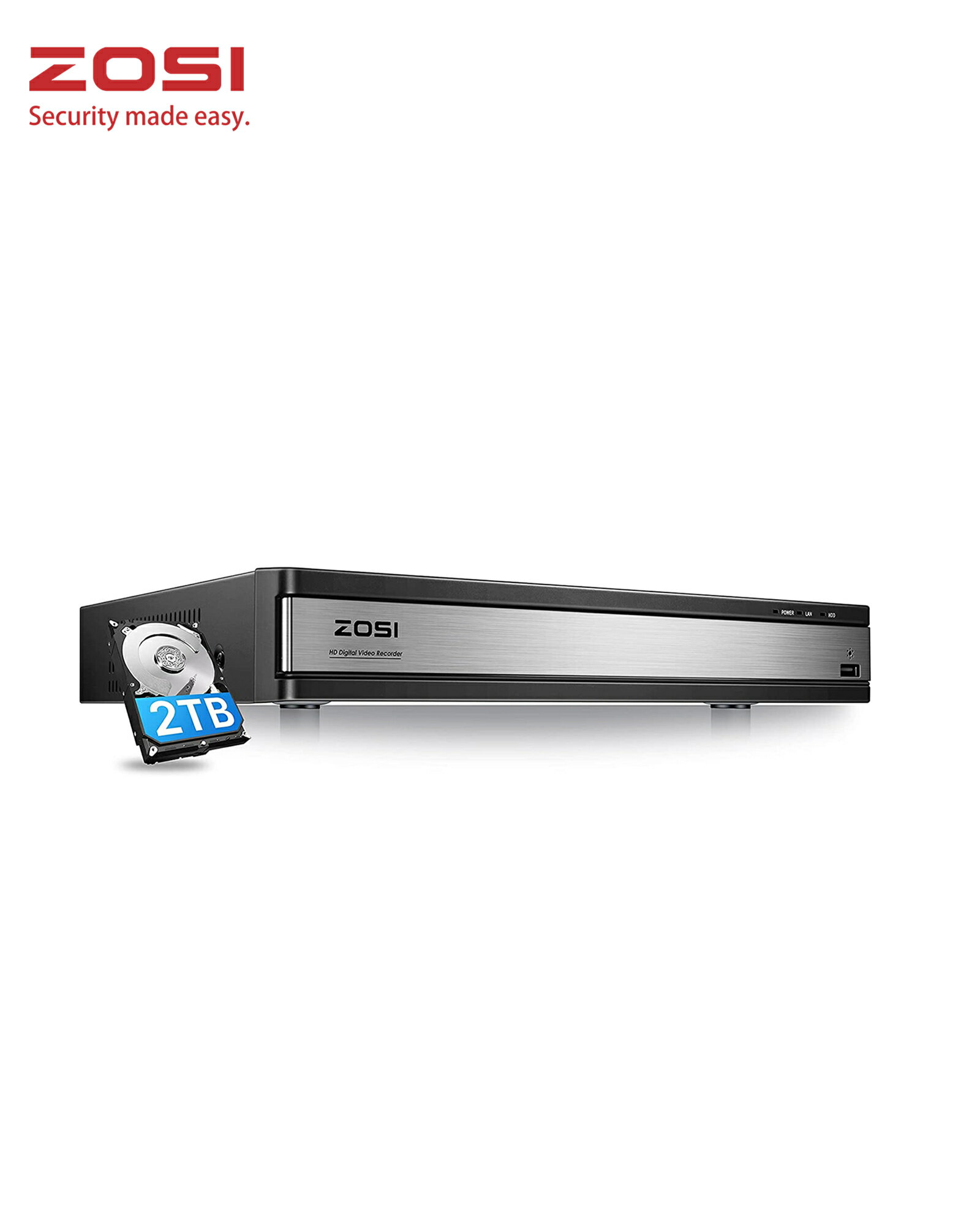 ̵ ZOSI 1080p 16chȥ쥳 HDD2TB ϥ֥åȥ쥳 ȥб ʥ/AHD/CVI/TVIб H.265+ ⡼ ϿϿִƻ ᡼