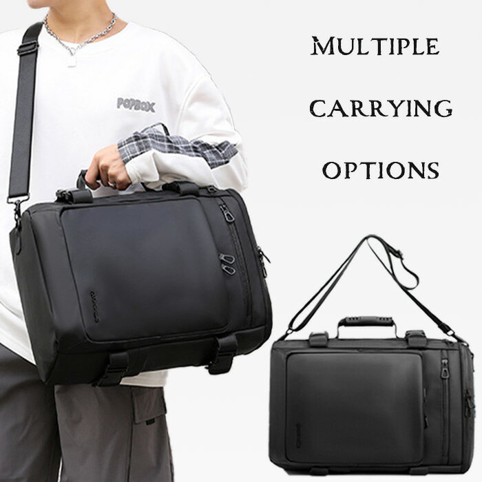Rakuten - ボックス型リュック 撥水 メンズ 旅行 B4サイズ対応 男性用 TOUGH SLHS ビジネスリュック 大容量 3WAY バッグパック ショルダーバッグ 多機能 かばん 出張 通勤 通学 旅行 手持ち 17インチノートPC収納