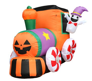 【エアーディスプレイゴーストトレイン】 ハロウィン ハロウィーン Halloween かぼちゃ ゴースト パンプキン 汽車 エアブロー エアーバルーン LED ライト 光る 写真スポット 装飾 飾り 販促 イベント 店舗 秋 アイキャッチ 子供