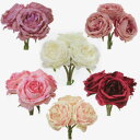 ピュアピンク-33丸形ローズ【造花】3本束 キャベッジローズブーケ 全長約22cm 花径約8cm P-8233