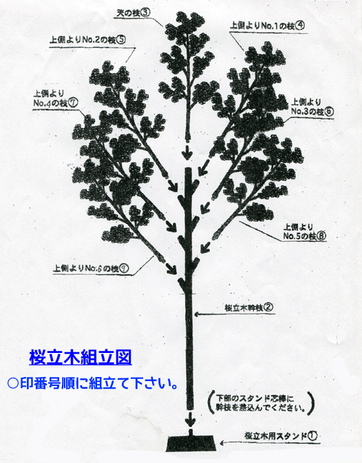 210cm桜ツリー【春の装飾】桜立木スタンド 組み立て式[沖縄・北海道に不可](花径5cm)FLT-2005