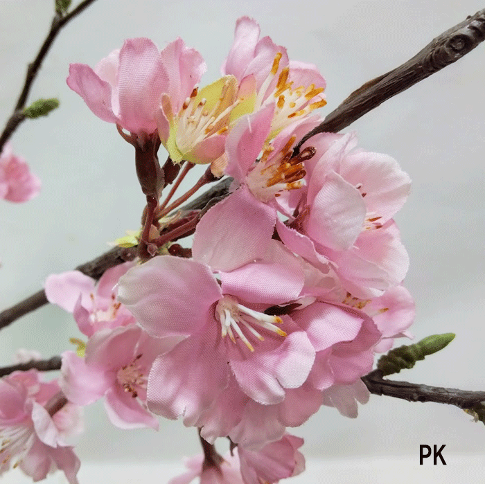 [即日出荷]全長80cm 桜中枝【造花】(HTPK) 高級大山桜中枝(花径約1〜4cm) VE-6449-...