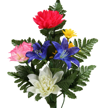 全長約40cm お安いカラフル仏花 1対(2束)売 1,000円以下仏花(ききょう)高さ40cm 幅18cm)3895-2